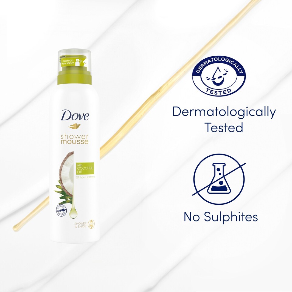 image 1 of Dove Shower Mousse Coconut Oil 200Ml