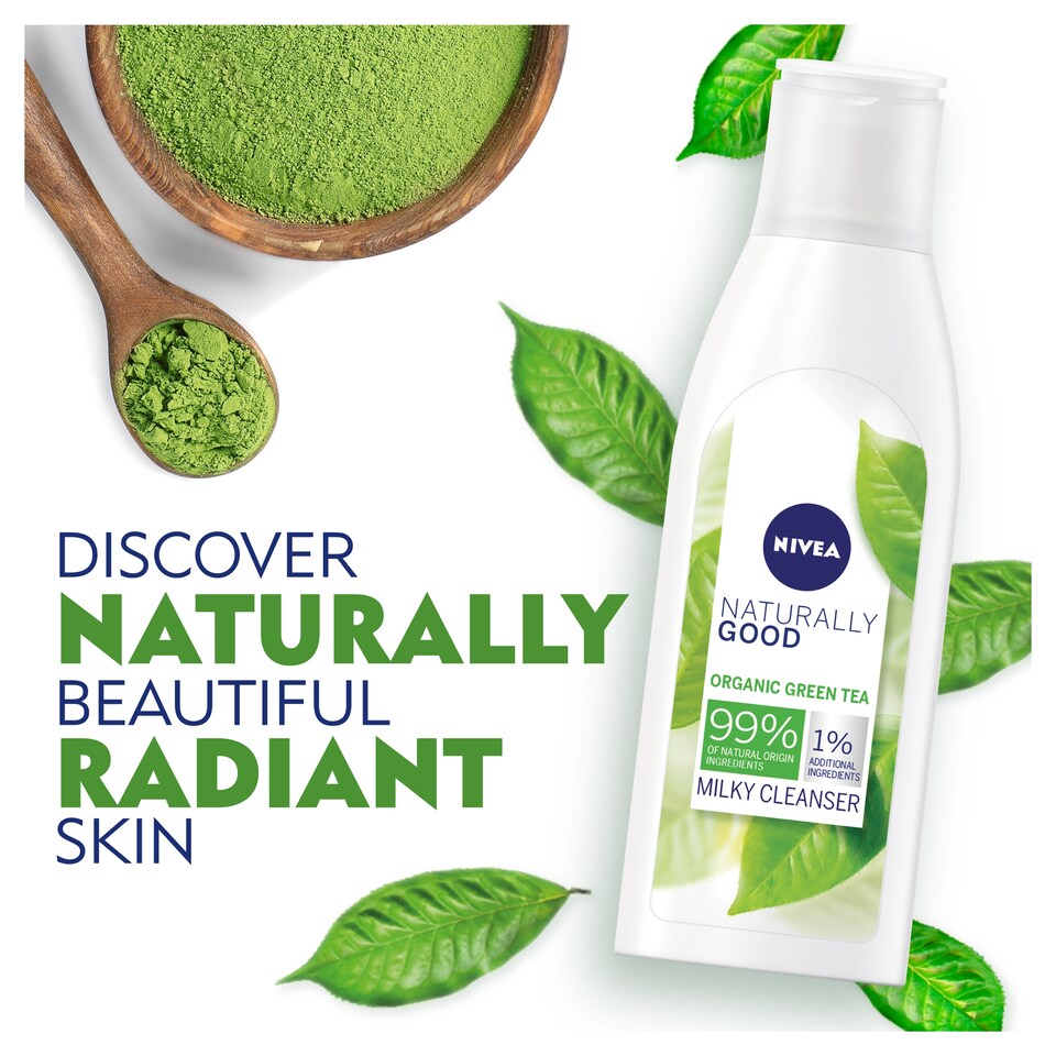 image 1 of Nivea Naturally Good Organic Grn/T Milky Face Cleanser 200Ml