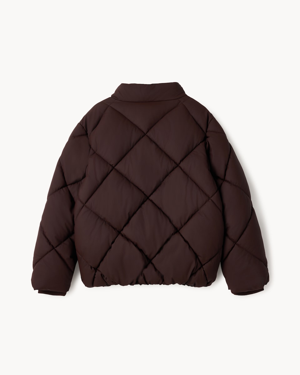 image 1 of F&F Girls Shower Resistant Padded Coat in Brown