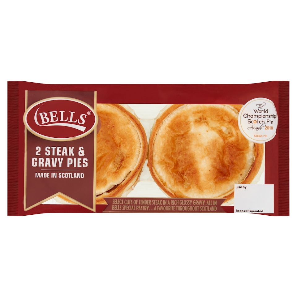 Bells 2 Steak & Gravy Pies 400g