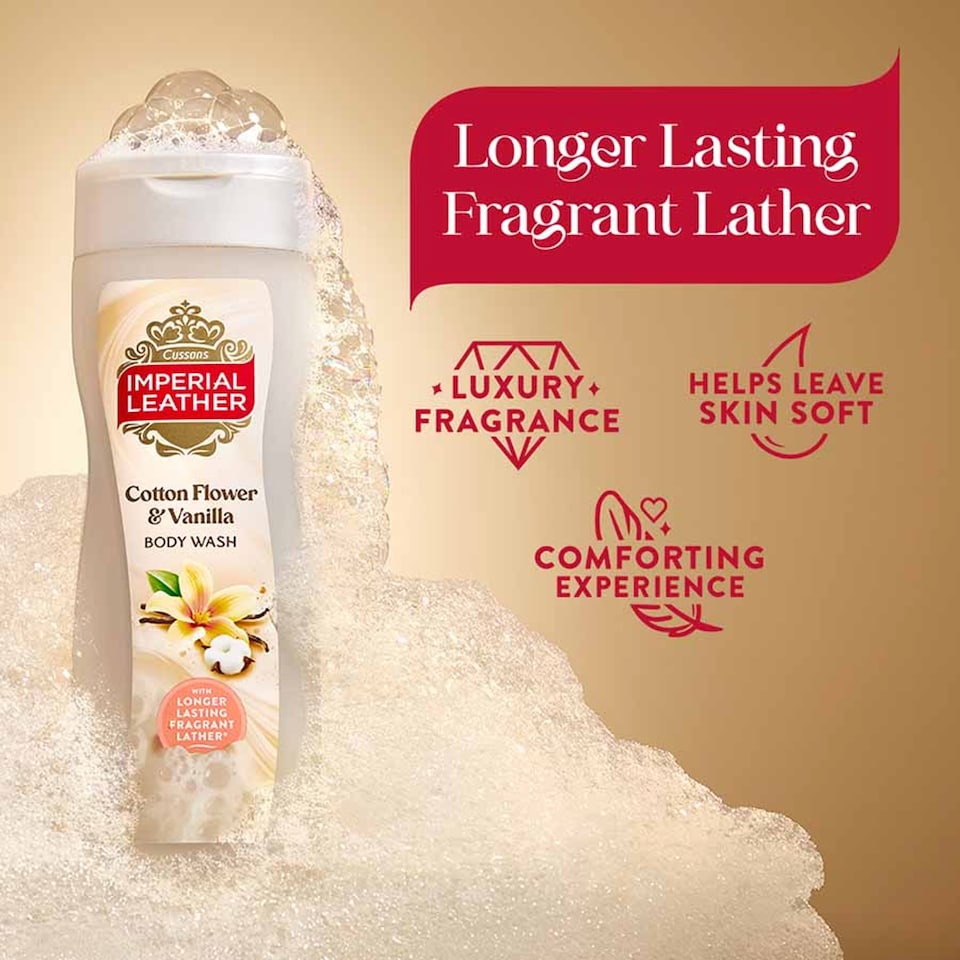 image 1 of IMPERIAL LEATHER BODYWASH COTTON FLOWER & VANILLA 480ML