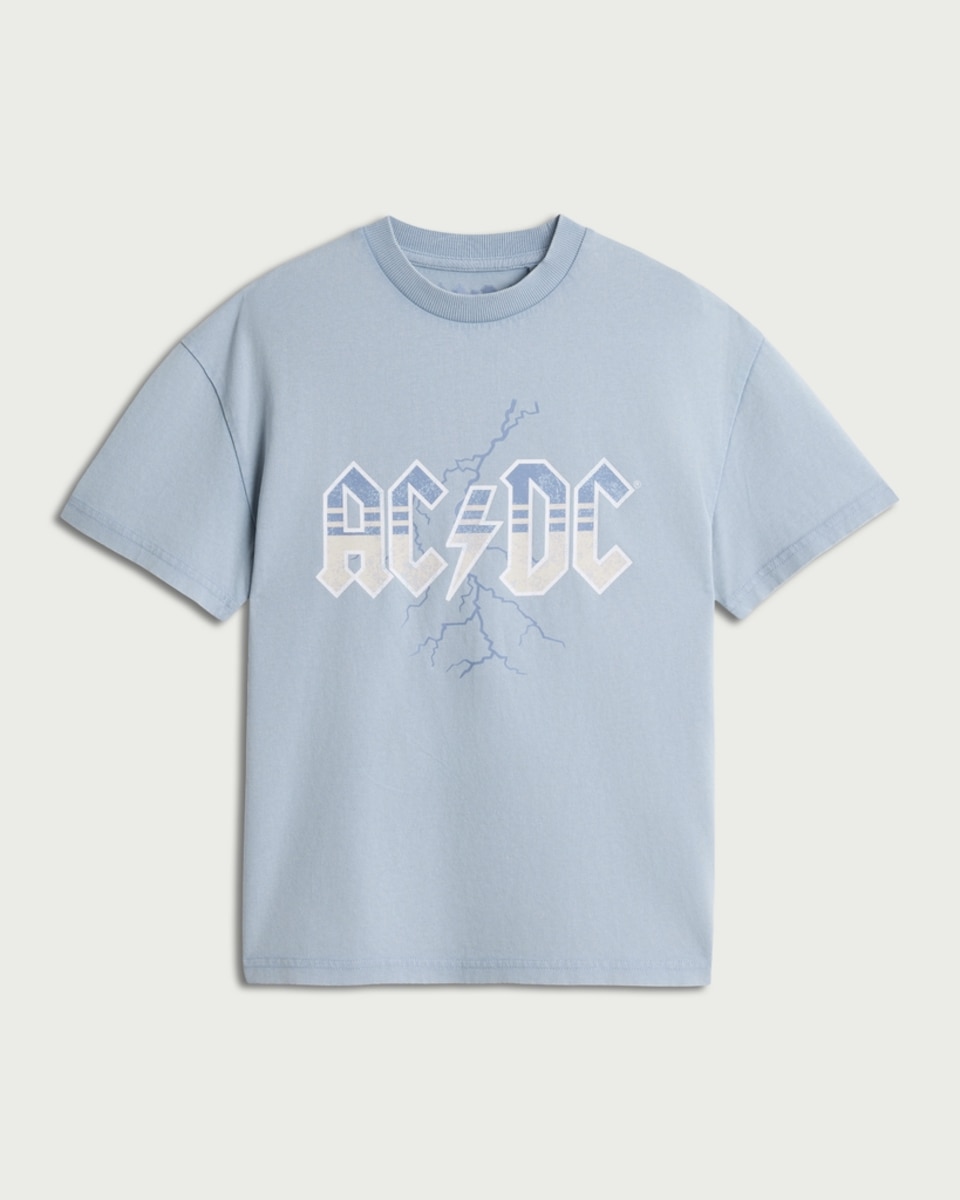 image 1 of AC/DC Pure Cotton Lightning Bolt Print T-Shirt in Blue