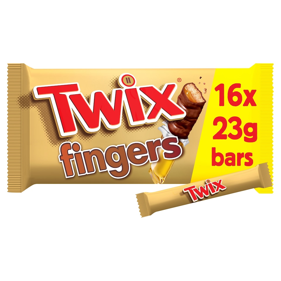 image 1 of Twix Caramel & Milk Chocolate Fingers Biscuit Bars Multipack, 16 pack 368g