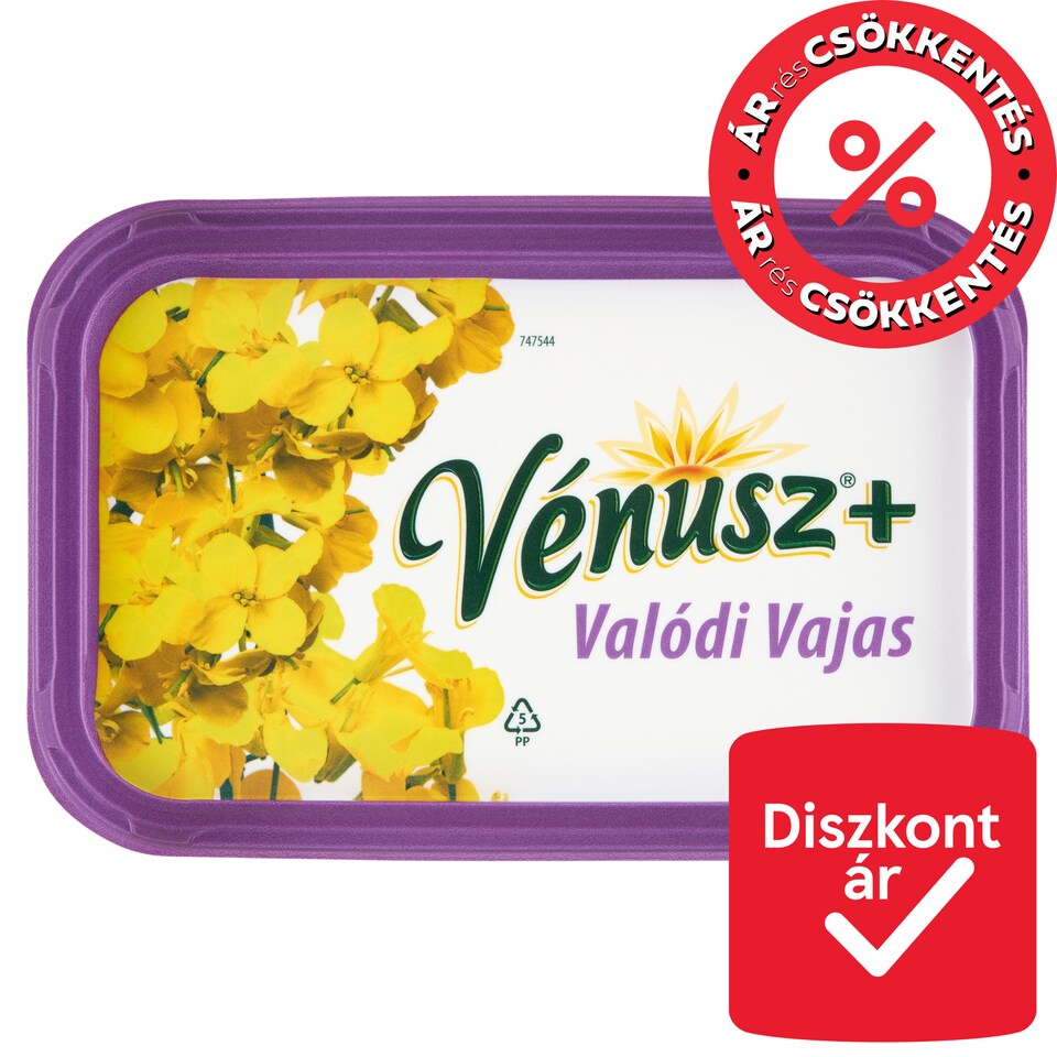 Vénusz+ Valódi vajas 60% zsírtartalmú margarin 450 g  1. kép