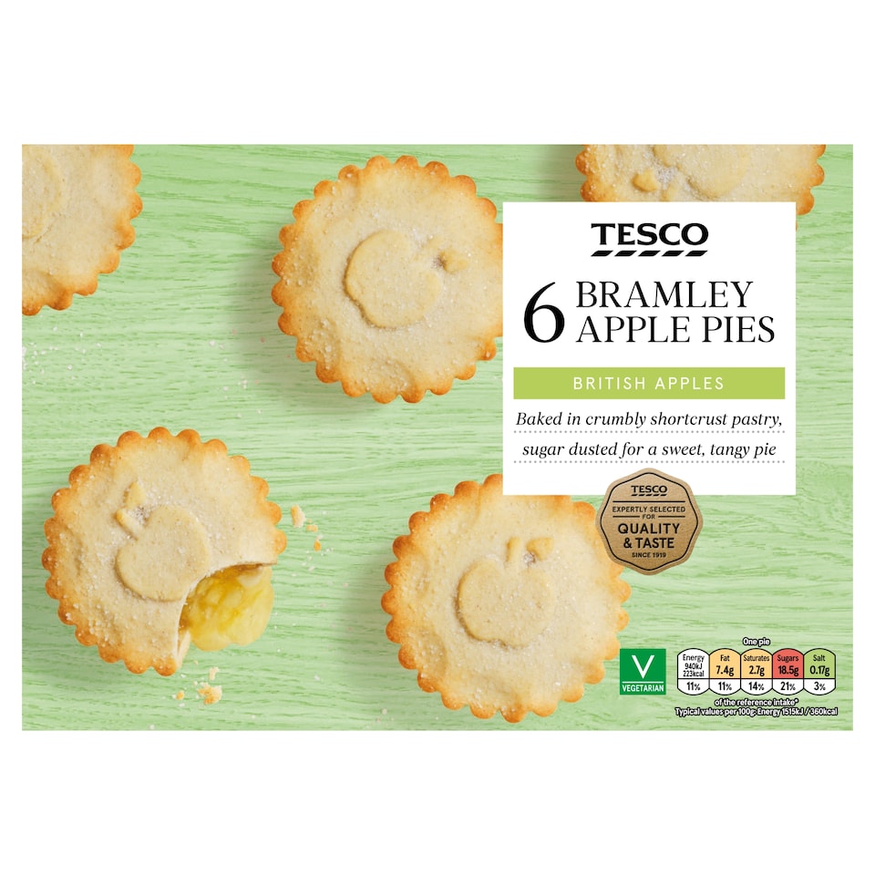 Tesco Bramley Apple Pies 6 Pack