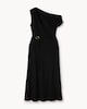image 5 of F&F Ruched Belted Midi Dress in Black