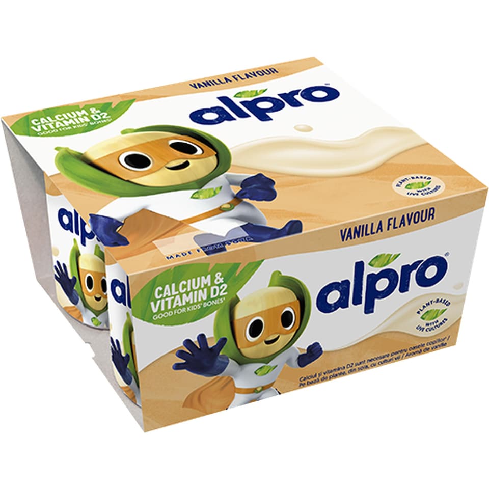 image 1 of ALPRO Kids Fermented soy product – vanilla, enriched with calcium, iodine, and vitamins 4x115g