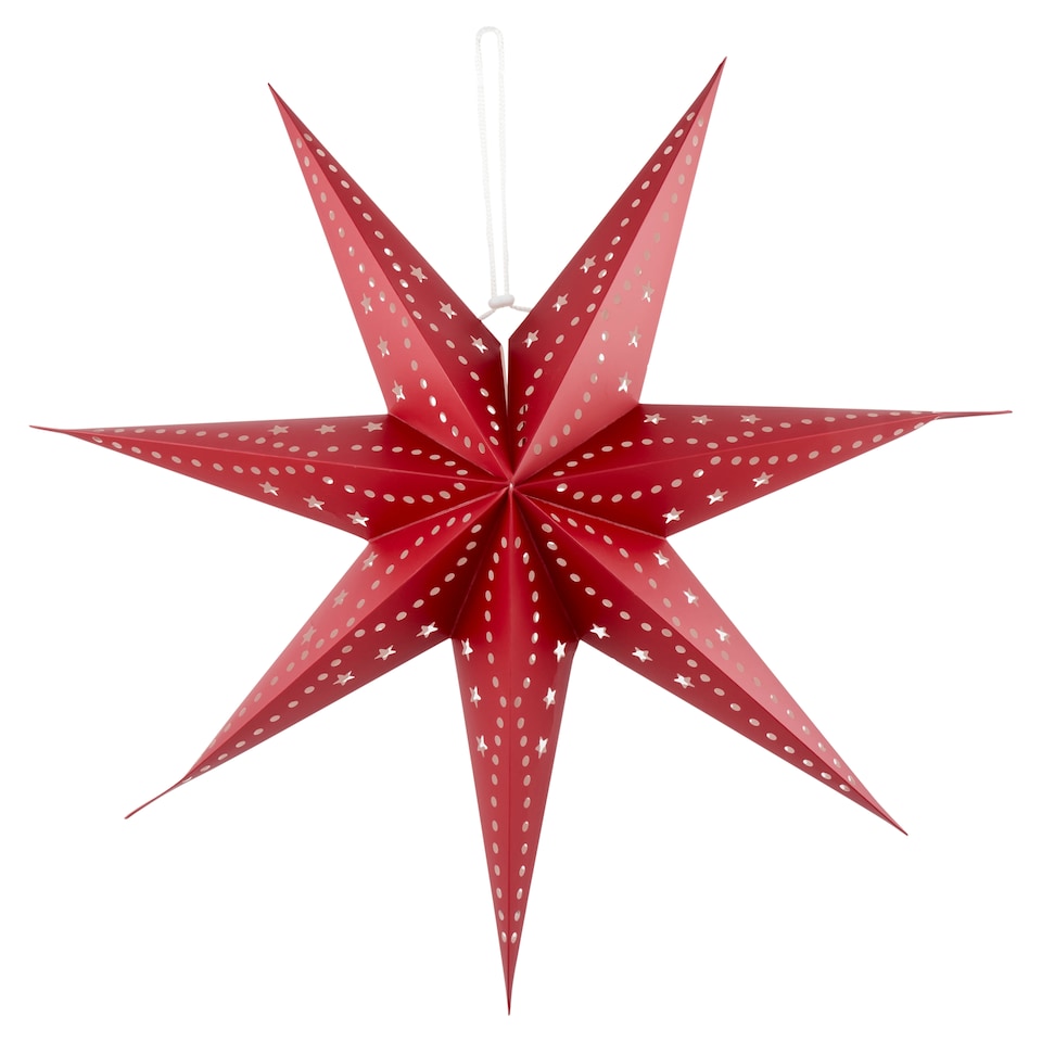 image 1 of Snow Meister 20 LED Warm White Battery Hanging Paper Star