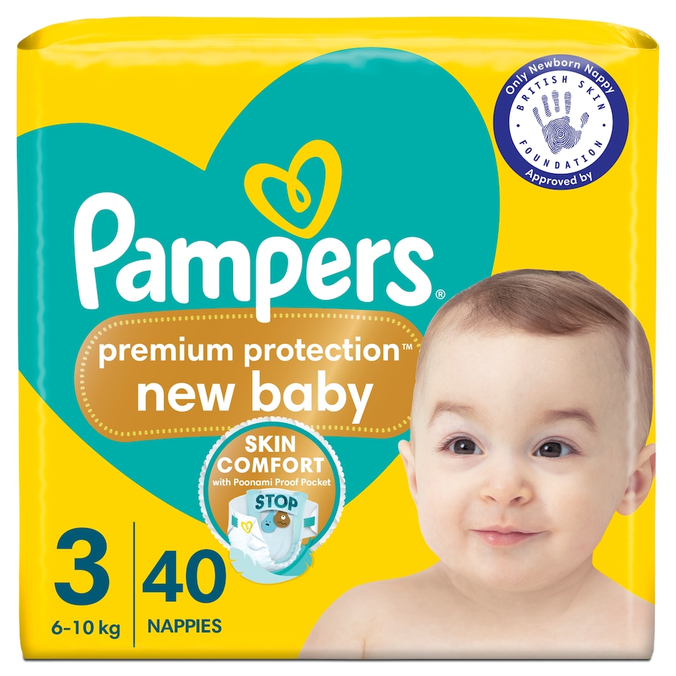 image 1 of Pampers Premium Protection New Baby Size 3 40 Nappies