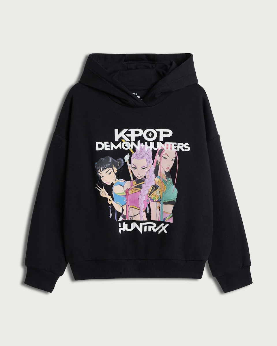 image 1 of K-Pop Demon Hunters Cotton Rich Hoodie in Grey