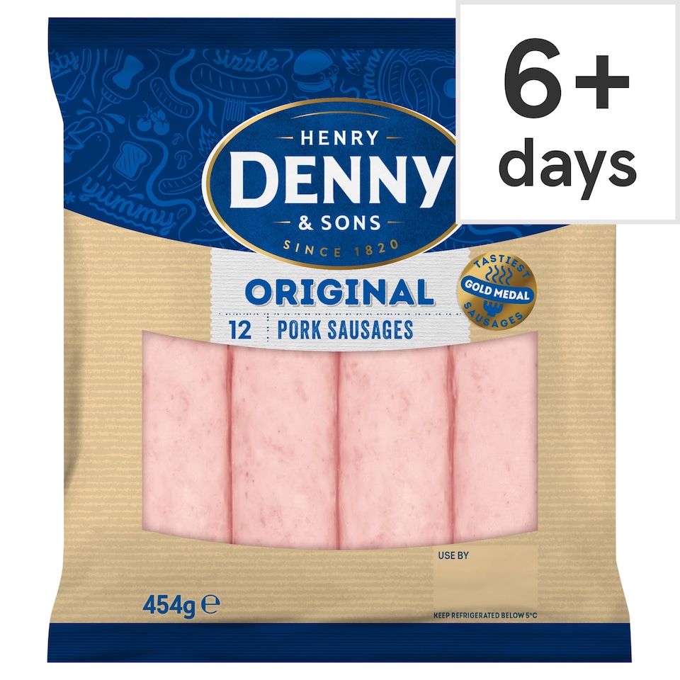 Denny Pork Sausages 12'S 454G