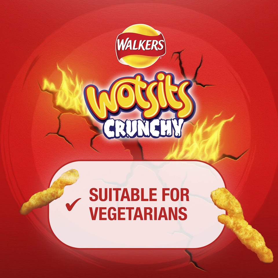 image 1 of Walkers Wotsits Crunchy Flamin' Hot Sharing Bag Crisps 140g