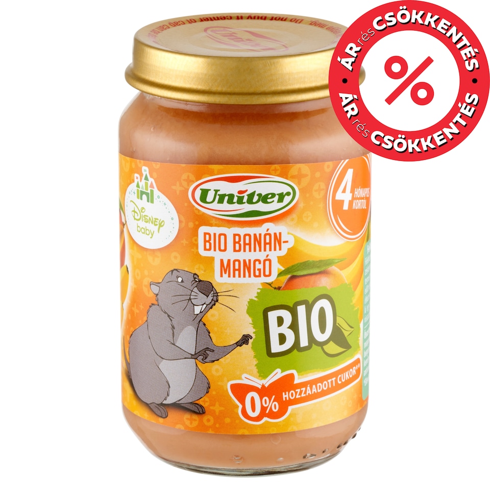 Univer bio banán-mangó bébidesszert 4 hónapos kortól 163 g