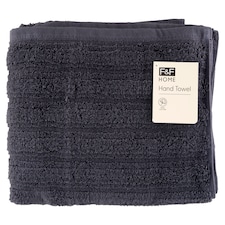 F&F Home Blue Charcoal Ribbed Hand Towel 50 x 90 cm