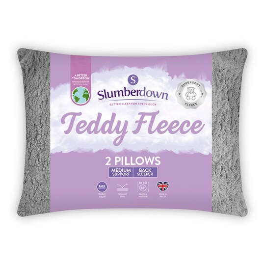 Slumberdown Teddy Fleece Pillow Pair