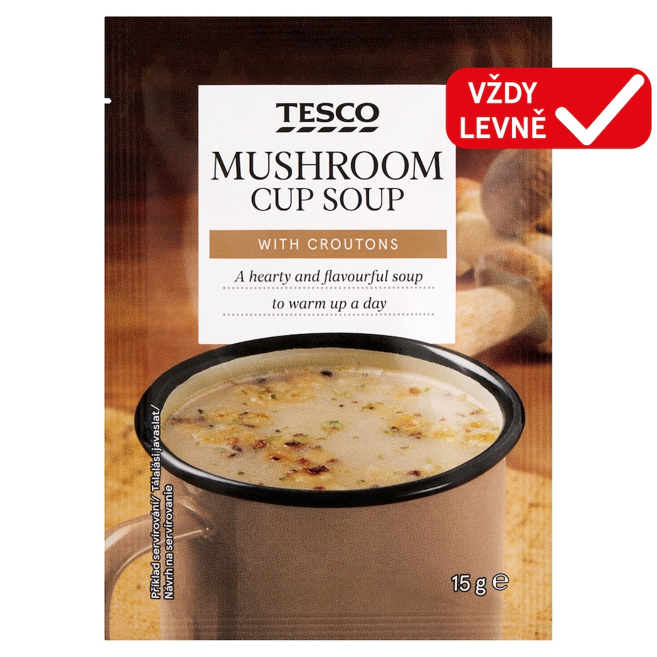 Tesco Instantní houbová polévka s krutony 15g