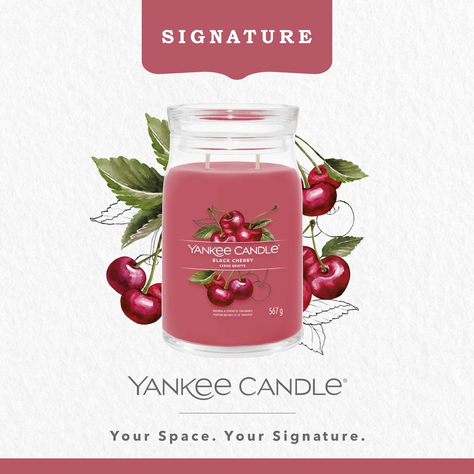 image 1 of Yankee Candle Signature Black Cherry Large Candle 567g
