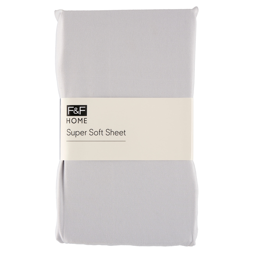 F&F Home Silver Super Soft Fitted Sheet 220 x 200 cm