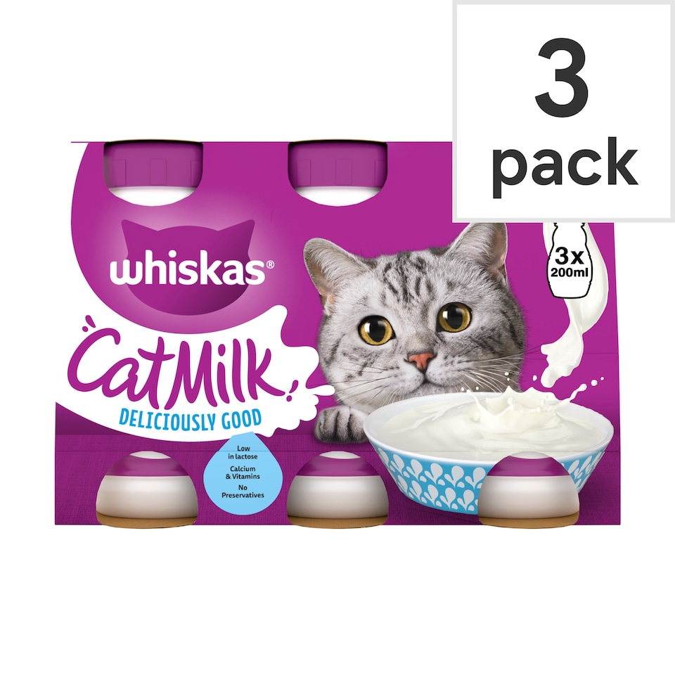 image 1 of Whiskas Kitten Cat Milk Bottle 3 Pack x 200ml