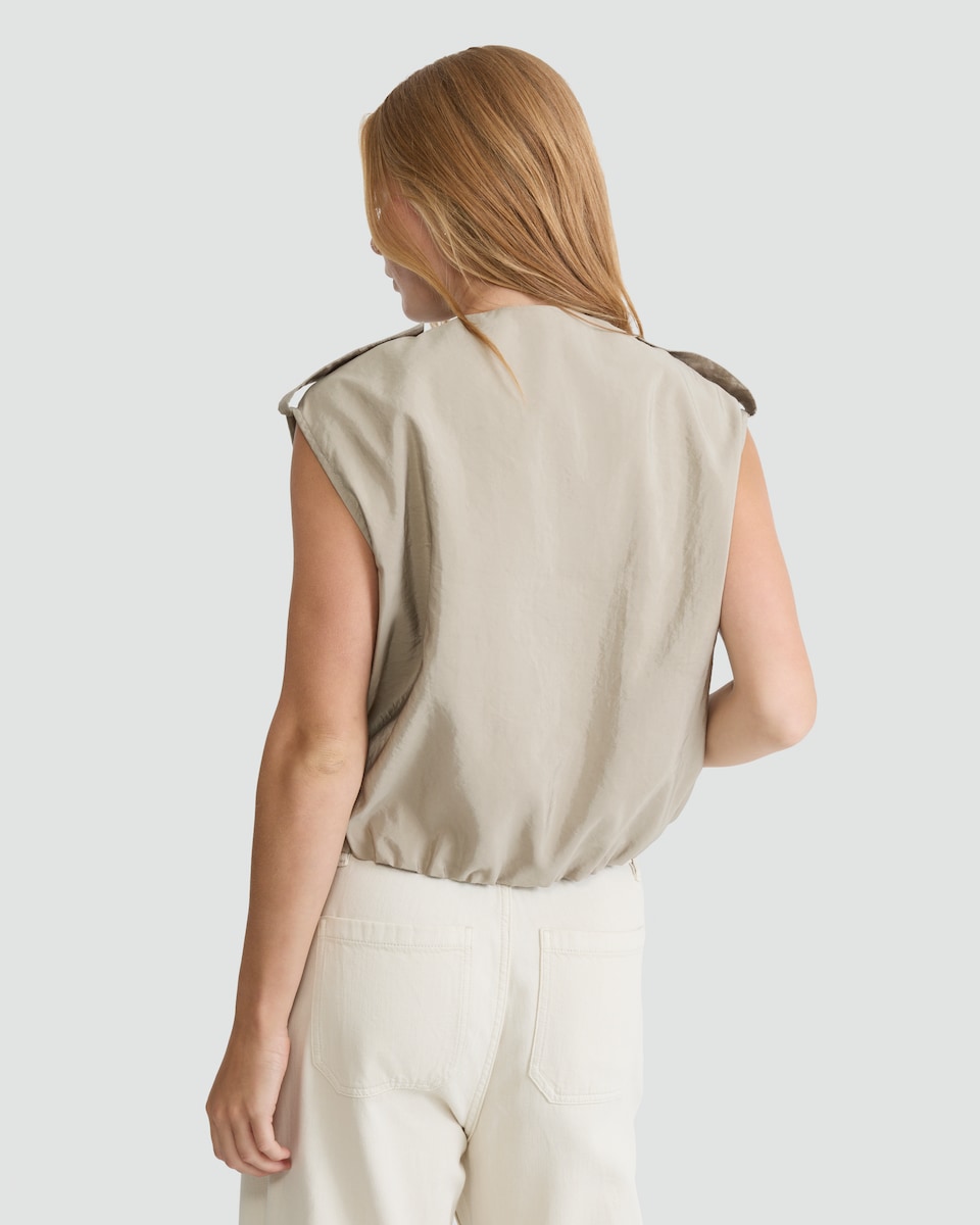 image 1 of F&F Buttoned Utility Vest in Neutral