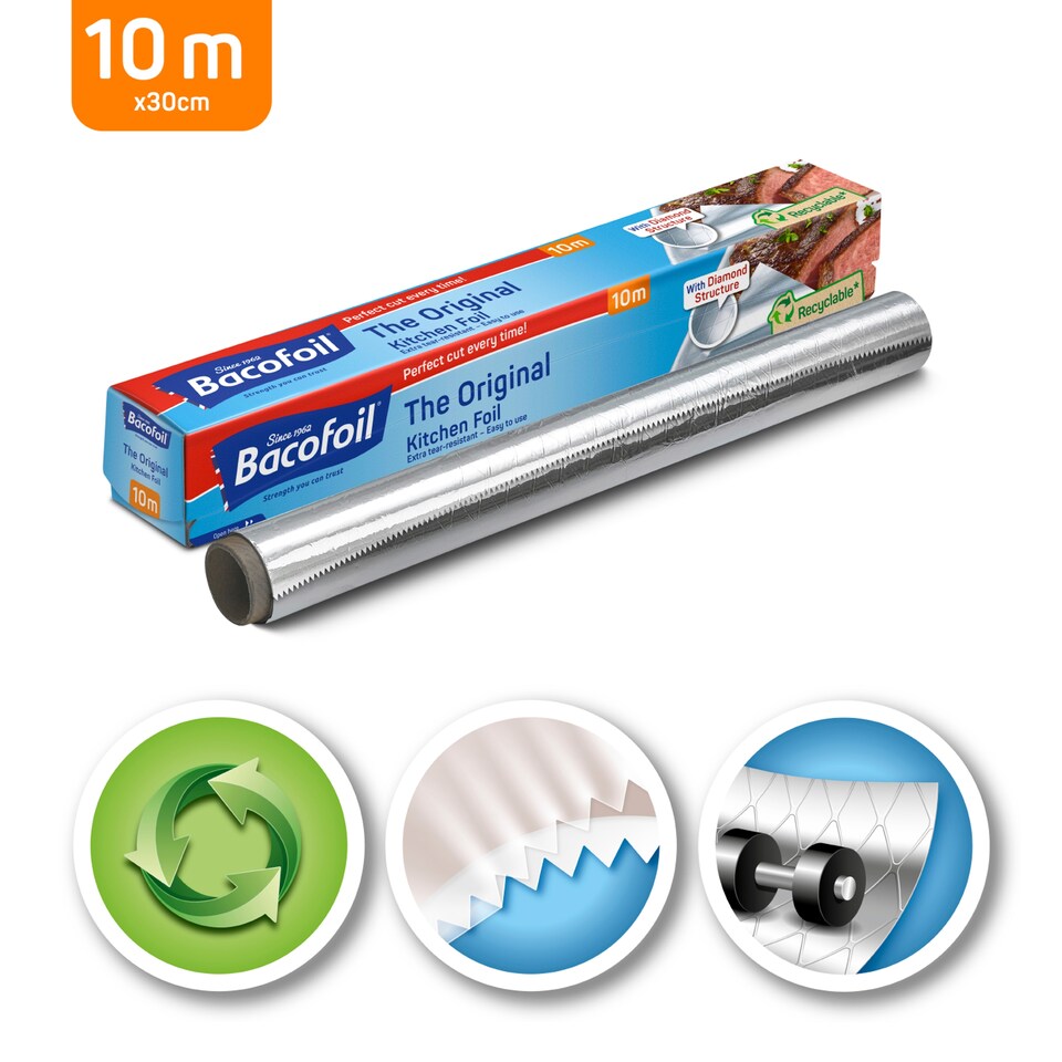 image 1 of Bacofoil Original Kitchen Foil 300Mm X 10M