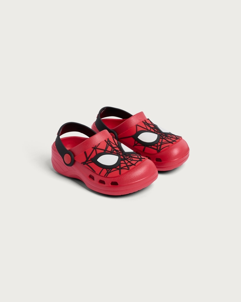 Disney Spider-Man Web Print Clogs in Red