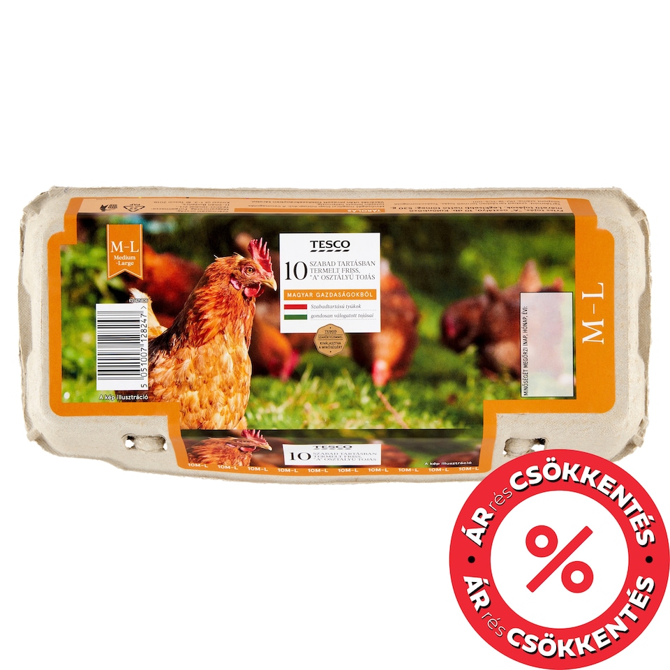 Tesco "A” Quality Free-Range Fresh Egg M-L 10 pcs