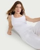 image 1 of F&F Cotton Rich Ribbed Scoop Neck Vest in White