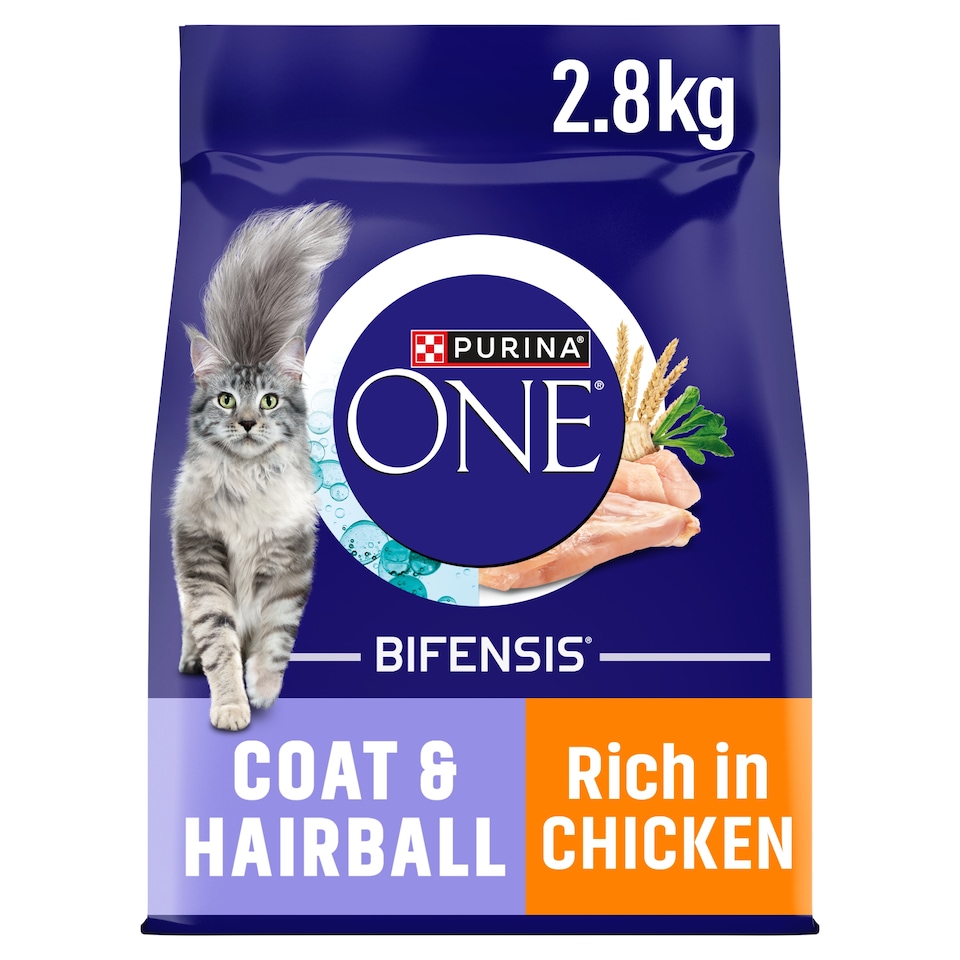 PURINA ONE Coat and Hairball Chicken Dry Cat Food 2.8kg