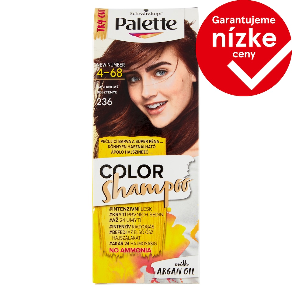 obrázok 1 z Schwarzkopf Palette Color Shampoo farba na vlasy Gaštanovohnedý 4-68 (236)