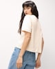 image 2 of F&F Pure Cotton Short Sleeved Crop Top in Cream