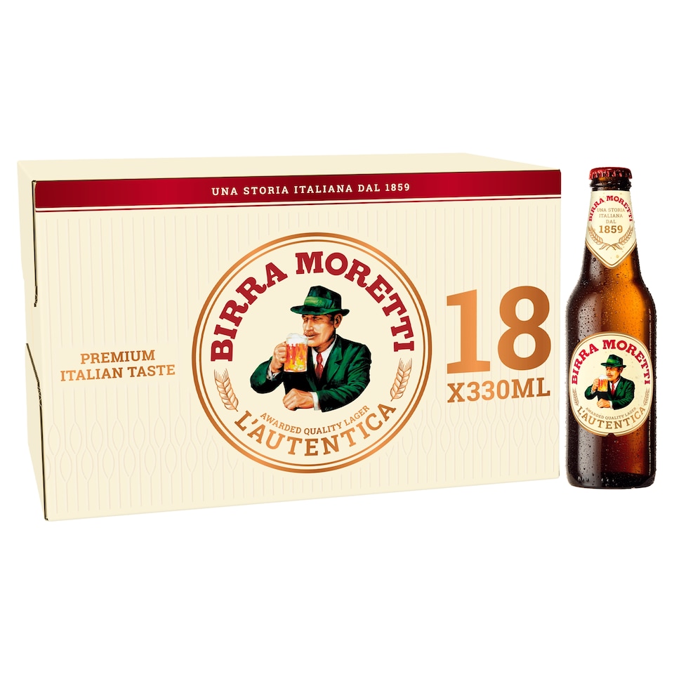 Birra Moretti Lager Beer 18 x 330ml