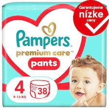 Pampers Premium Care plienkové nohavičky veľkosť 4, 38 plienok, 9kg-15kg