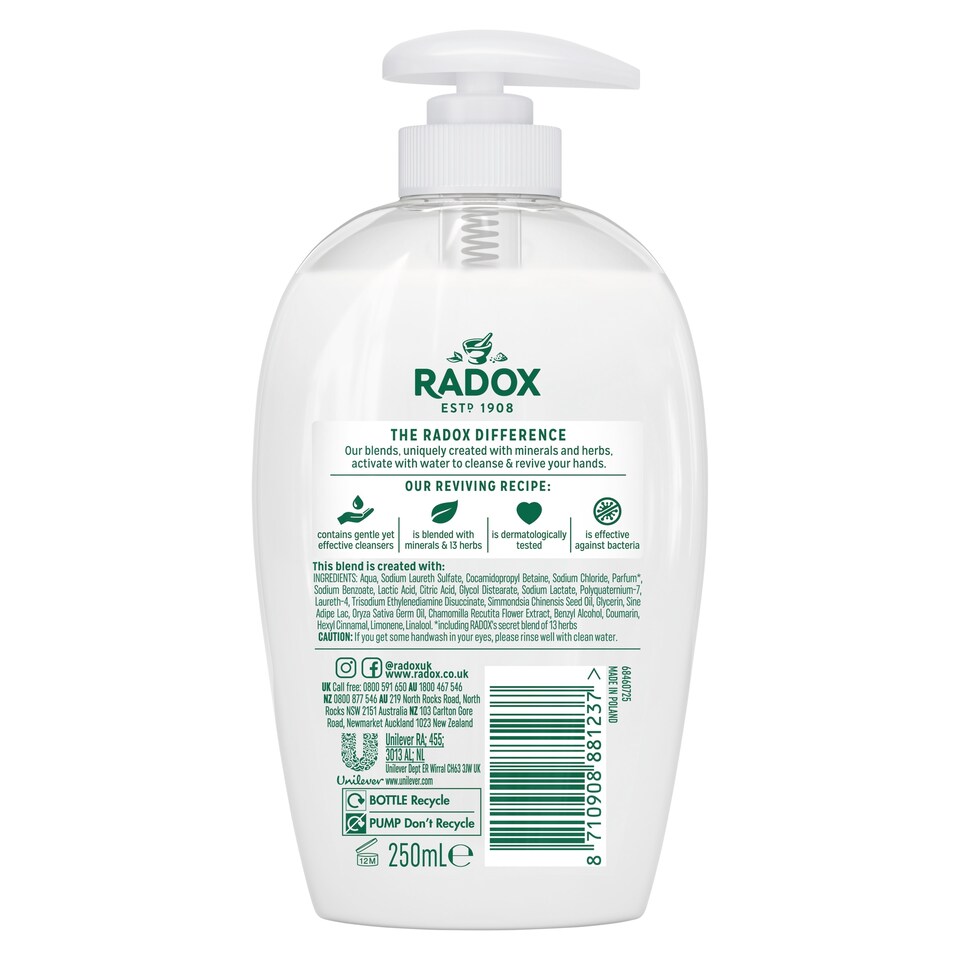 image 1 of Radox Moisturising Antibacterial Handwash 250Ml