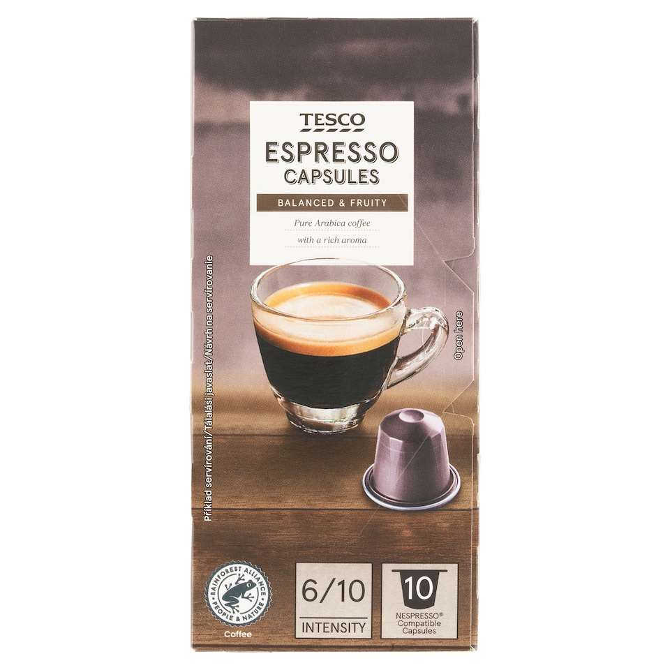 Tesco Espresso Ground Roasted Coffee Capsules 10 pcs 54 g