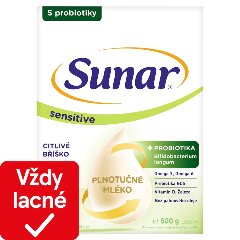 obrázok 1 z Sunar Sensitive 2, následné dojčenské mlieko 500 g