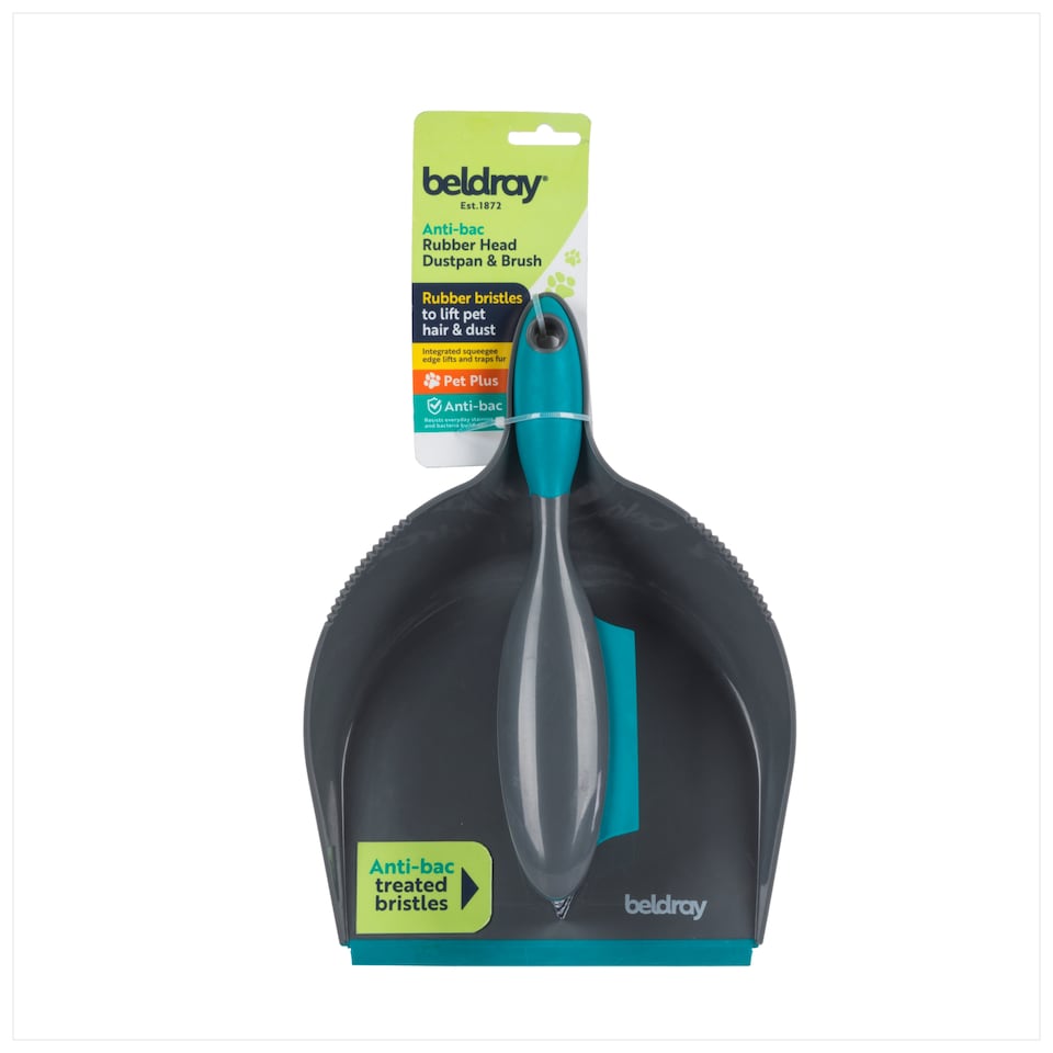 image 1 of Beldray Pet Plus Anti Bac Rubber Dustpan & Brush