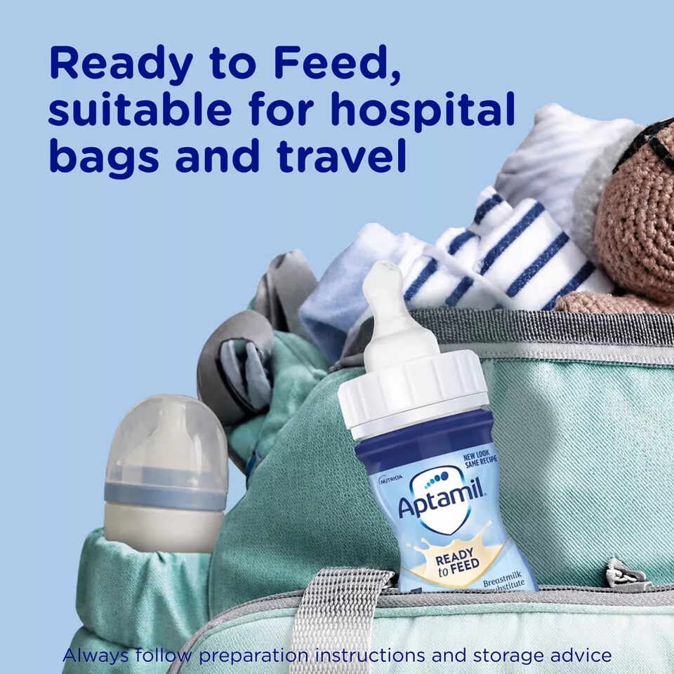 image 1 of Aptamil 1 First Infant Baby Milk Formula Liquid Starter Pack Ready to Feed from Birth 6x70ml