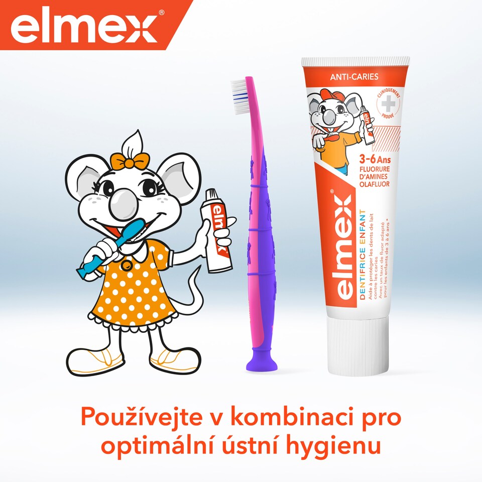 Obrázek 1 pro produkt elmex® Kids zubní kartáček pro děti ve věku 3-6 let 1ks