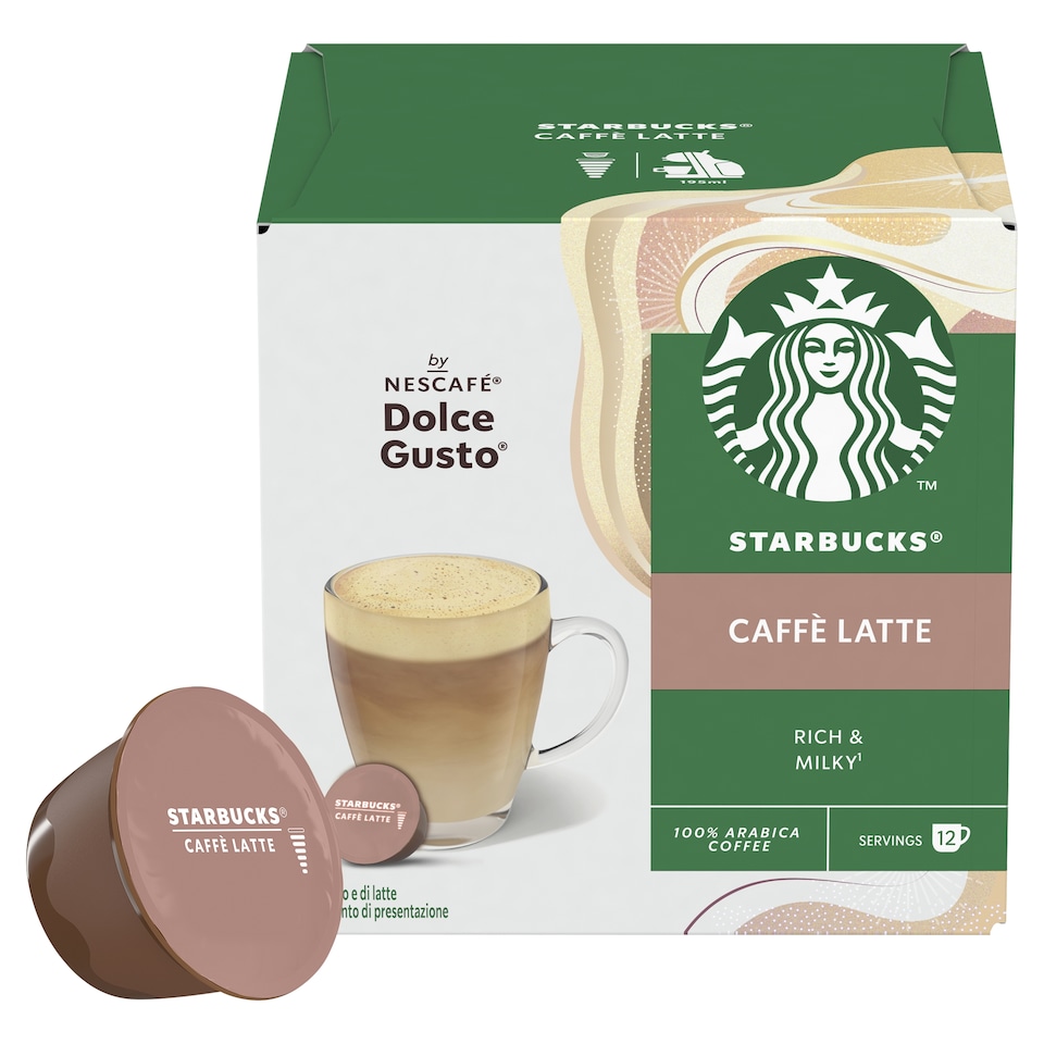 image 1 of Starbucks Caffè Latte by Nescafe Dolce Gusto Coffee Pods x12 121.2g