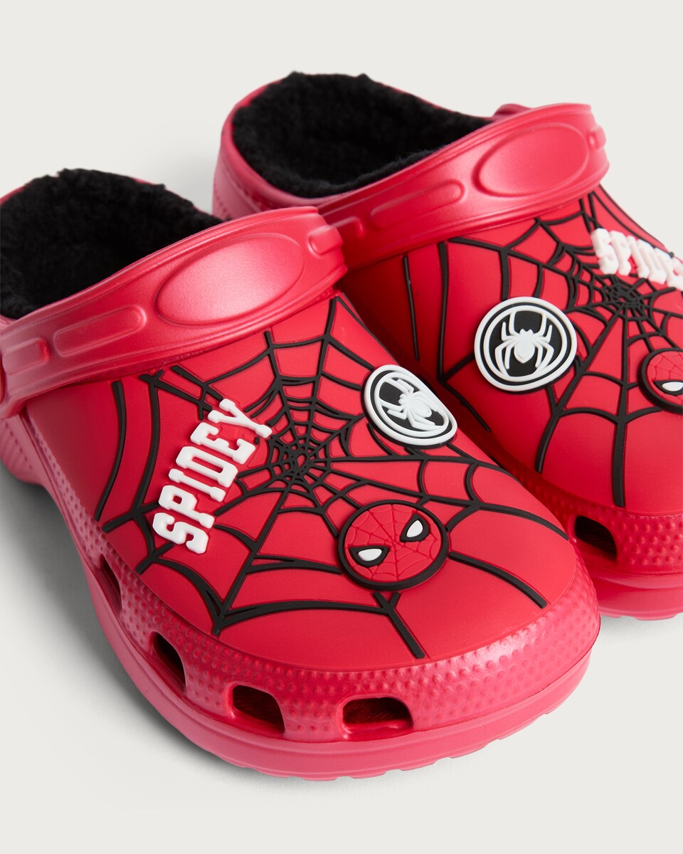 image 1 of Marvel Spider-Man Web Print Clogs in Red