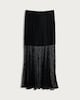 image 4 of F&F Lace Panel Maxi Skirt in Black