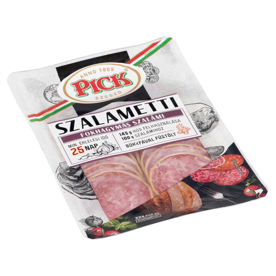 PICK Szalametti szeletelt fokhagymás szalámi 60 g