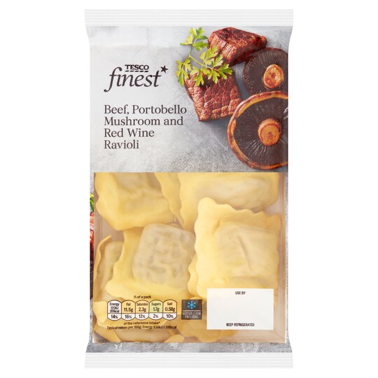 Tesco Finest Beef Mushroom & Red Wine Ravioli 250G Tesco Groceries