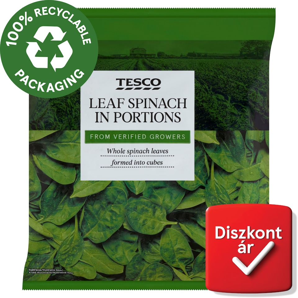 Tesco gyorsfagyasztott spenótlevél adagok 450 g