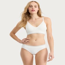 F&F 2-Pack Ribbed Non Wired Bralette in White