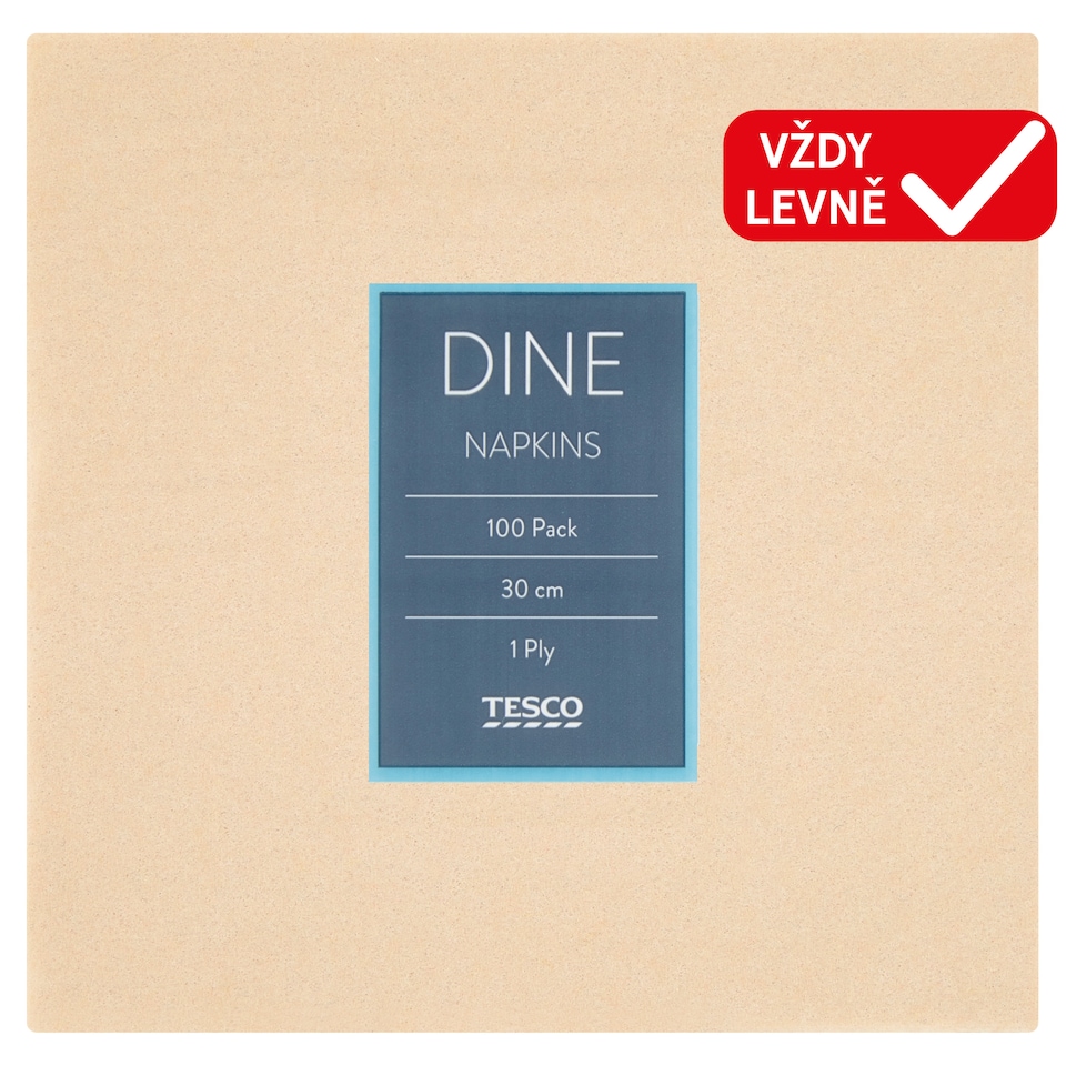 Tesco Dine ubrousky 1 vrstva 30 cm 100 ks