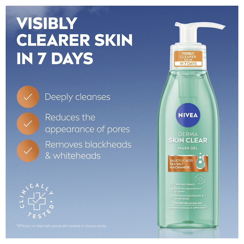 image 1 of NIVEA Derma Skin Clear Face Wash Gel 150ml