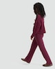 image 3 of F&F Girls Snit Textured Bow Jumper and Trousers in Burgundy