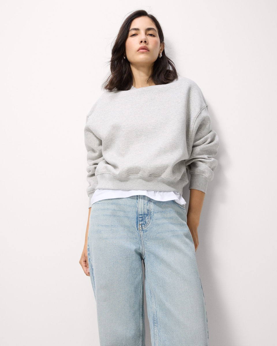 image 1 of F&F Cotton Rich Crew Neck Sweatshirt in Grey